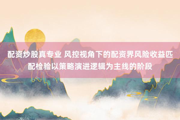 配资炒股真专业 风控视角下的配资界风险收益匹配检验以策略演进逻辑为主线的阶段